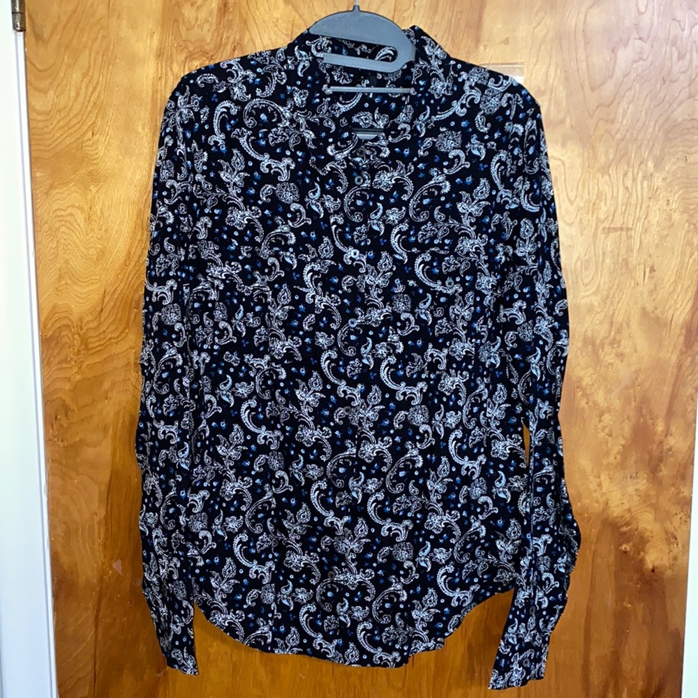 PAIGE Floral Button Front Collared Shirt